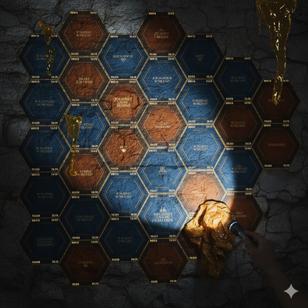 دیوارنگاره با کدهای شش‌ضلعی